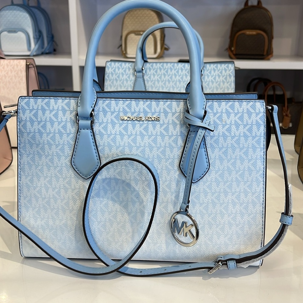MICHAEL KORS Sheila Medium Ombré Signature Logo Satchel Crossbody Bag 
LIGHT SKY - Picture 2 of 16